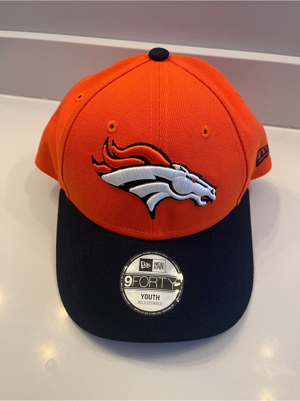 New Era 9FORTY Denver Broncos NFL Youth Adjustable Cap Hat Orange Blue